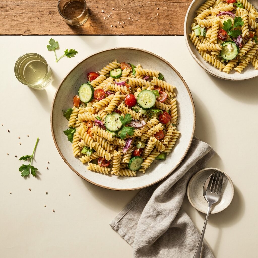Fresh & Creamy: Dairy-Free Dill Pasta Salad for Spring Gatherings