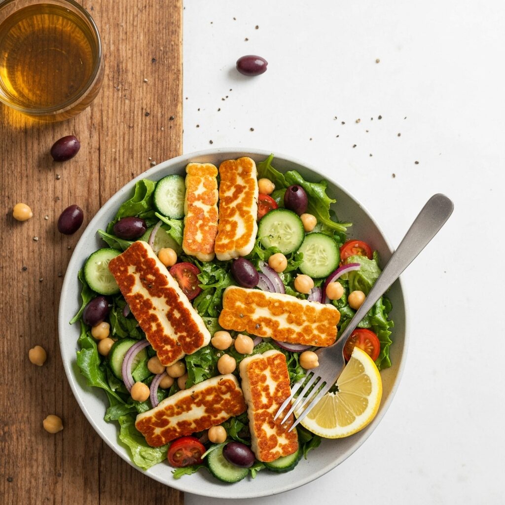Speedy Halloumi & Chickpea Salad: Mediterranean Magic in Minutes